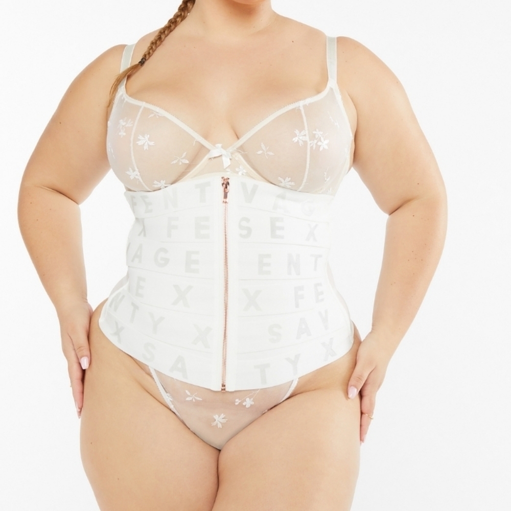 White Corset Top with Rose Gold Zipper